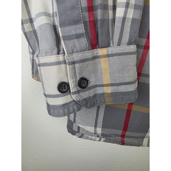 GH Bass & Co Shirt Mens XXL Grey Red Plaid Button Up Long Sleeve Durable Work - Picture 7 of 10